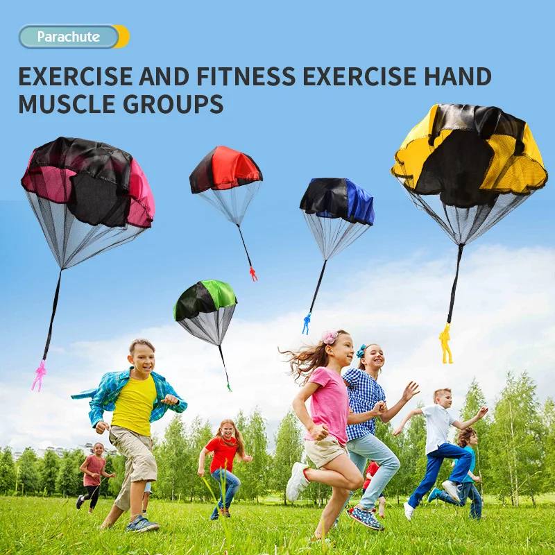 

10pcs/bag Hand Throwing Parachute Toy Tangle Free Funny Outdoor Flying Parachute Hand Throw Flying Toys For Kids Party Favors