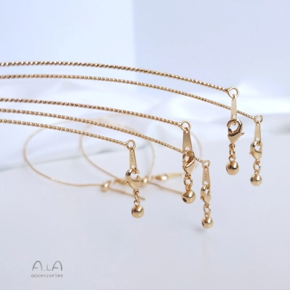 14K Gold Plated Floral Adjustable Bracelet, Thread Insert Retractable Bangle, DIY Jewelry Accessories