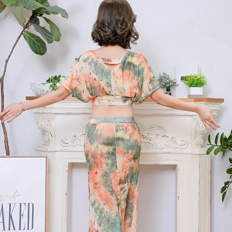 

Болливудский женский костюм для танца живота, костюм для танца живота, топ и юбка, комплект, восточная женская одежда для выступлений, одежда