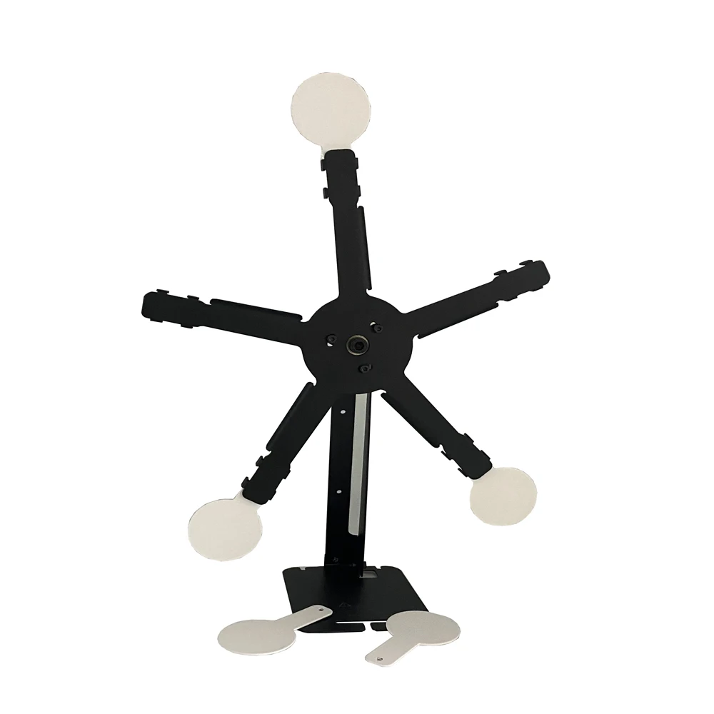 Das Ziel ist für das Schießtraining mit Plastik- und Stahl-BBs konzipiert, und die 5 Zielplatten sind an den Griffen befestigt. – Detail 2