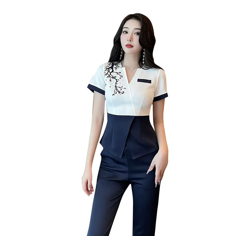 Hotel Overalls Spa Massage Uniforms Women's Sauna Beauty Clothing Beauticians Nail Art Foot Bath Uniform Set