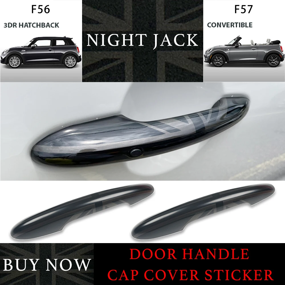 New Night Jack 2PCS In Set Door Handle Cover Sticker Trim For MINI Cooper S JCW F56 F57 Car-Styling Exterior Parts Accessories