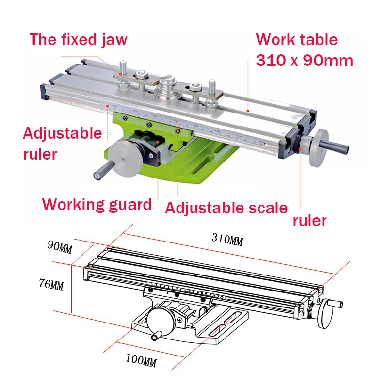 Mini Precisie Multifunctionele Freesmachine Bankje Boor Bankschroef Werktafel X Y-As Aanpassing Coördineren Tafel