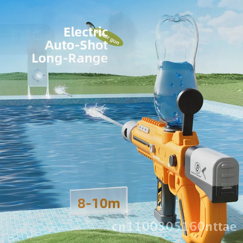 Pistolet à eau électrique pour enfants, grande capacité, haute pression, jouet de plage en plein air pour Festival amusant d'été, plastique à feu continu