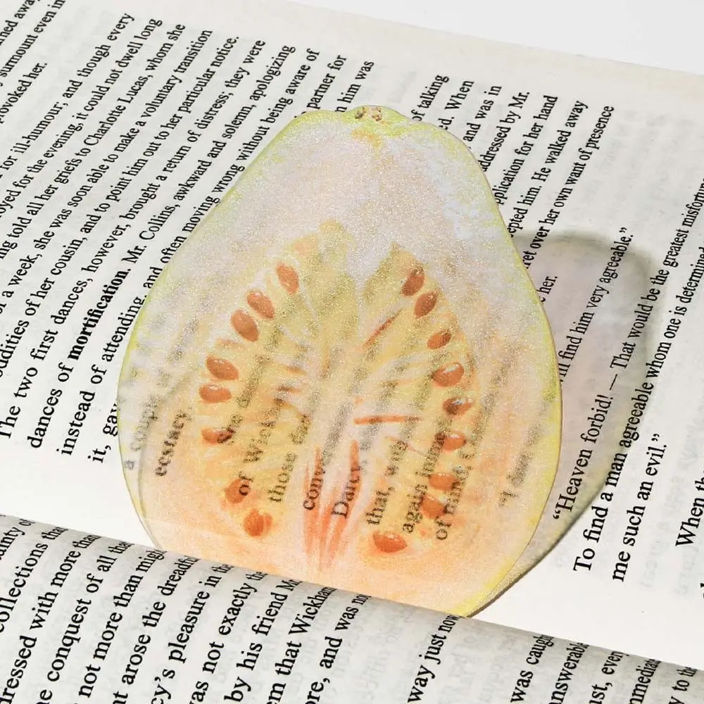 Eye-Catching Acrylic Bookmark Clear Simulation Fruit Book Reading Marker Transparent Book Pages Mark Tool Students