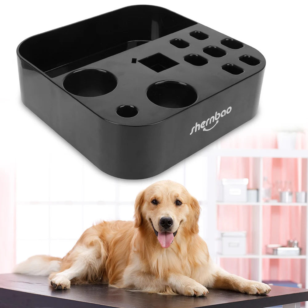 

Dog Cat Supplies Table Scissors Dog Comb Boxes On the bracket Pet Grooming Tools Plastic Storage Box Groomer Tool