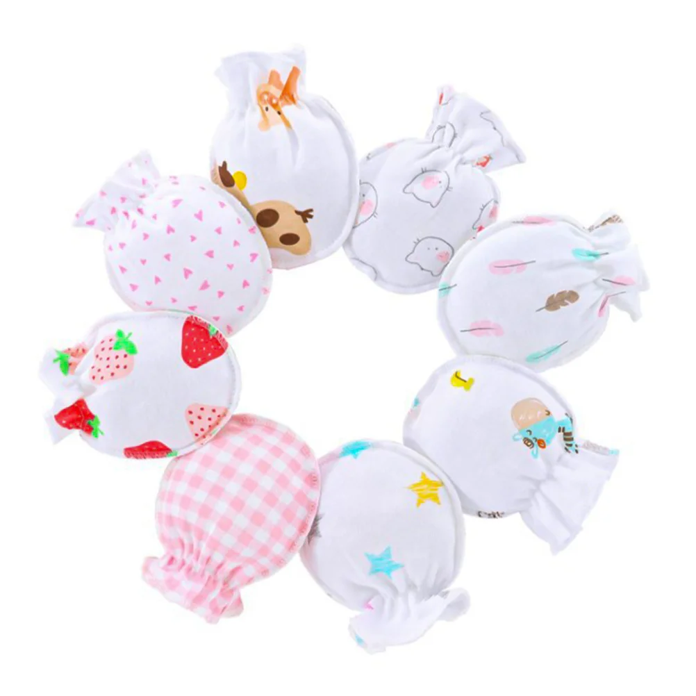 

8Pcs Infant Cotton Mittens Baby Anti Scratch Gloves Newborn Hand Protector Soft No Scratch Protective Gloves Baby Cotton Mittens