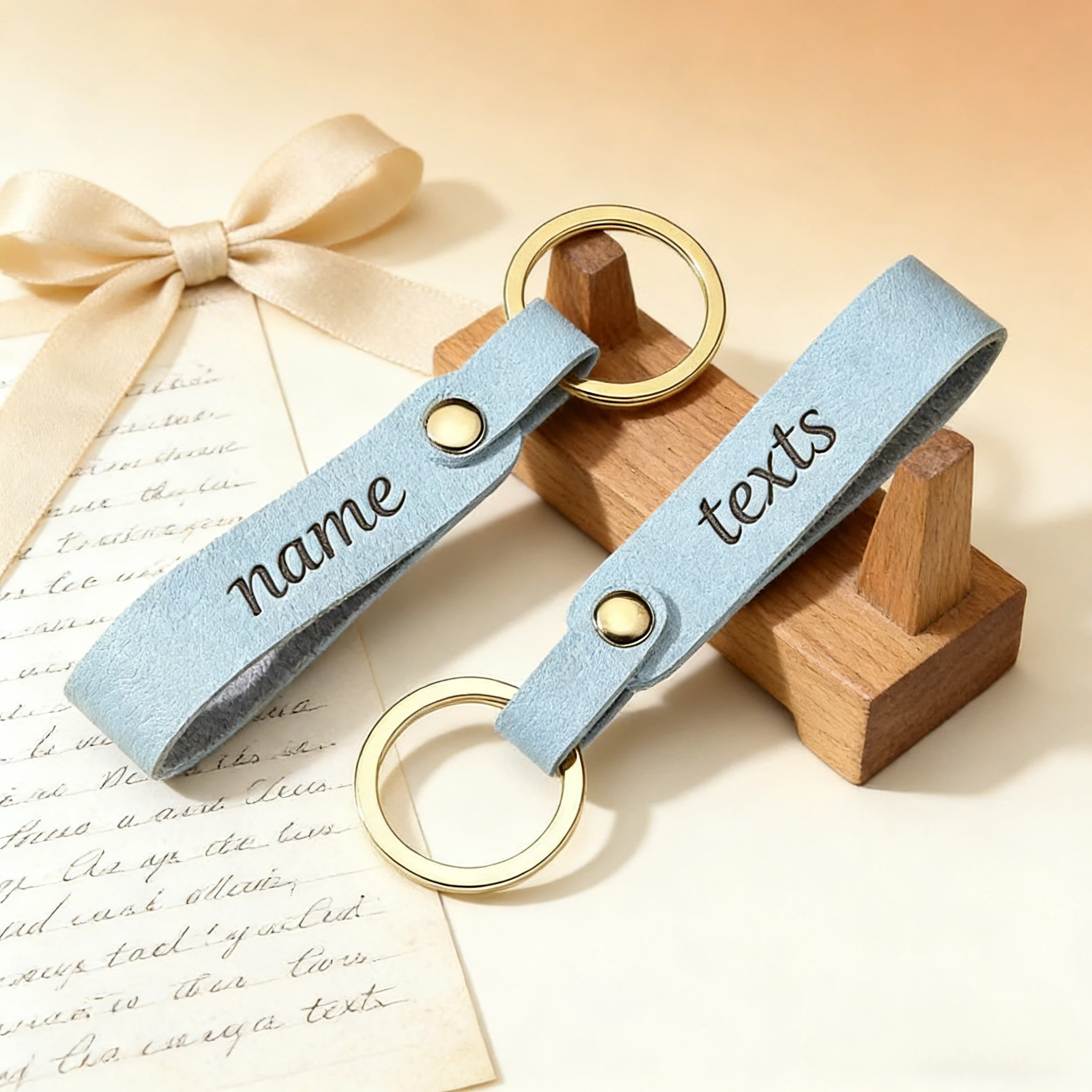 Personalized Name Number PU Leather Keychain Personalized Key Chain Ring Bag Pendant Custom Logo Car Men's Women's Keyring