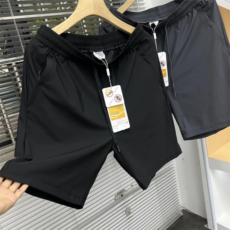 

Cool Feeling High Elastic Ice Silk Straight Leg orts Men's Summer Spor orts Loose Fit Casual Five-Quarter Length