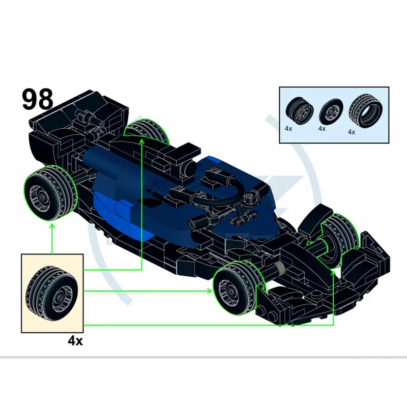 

MOC-184445 Classic Iconic F1 Formula FW46 Supercar Racing Brick Model 285 PartsMOC Creative Boys Kids Birthday Toy Gift