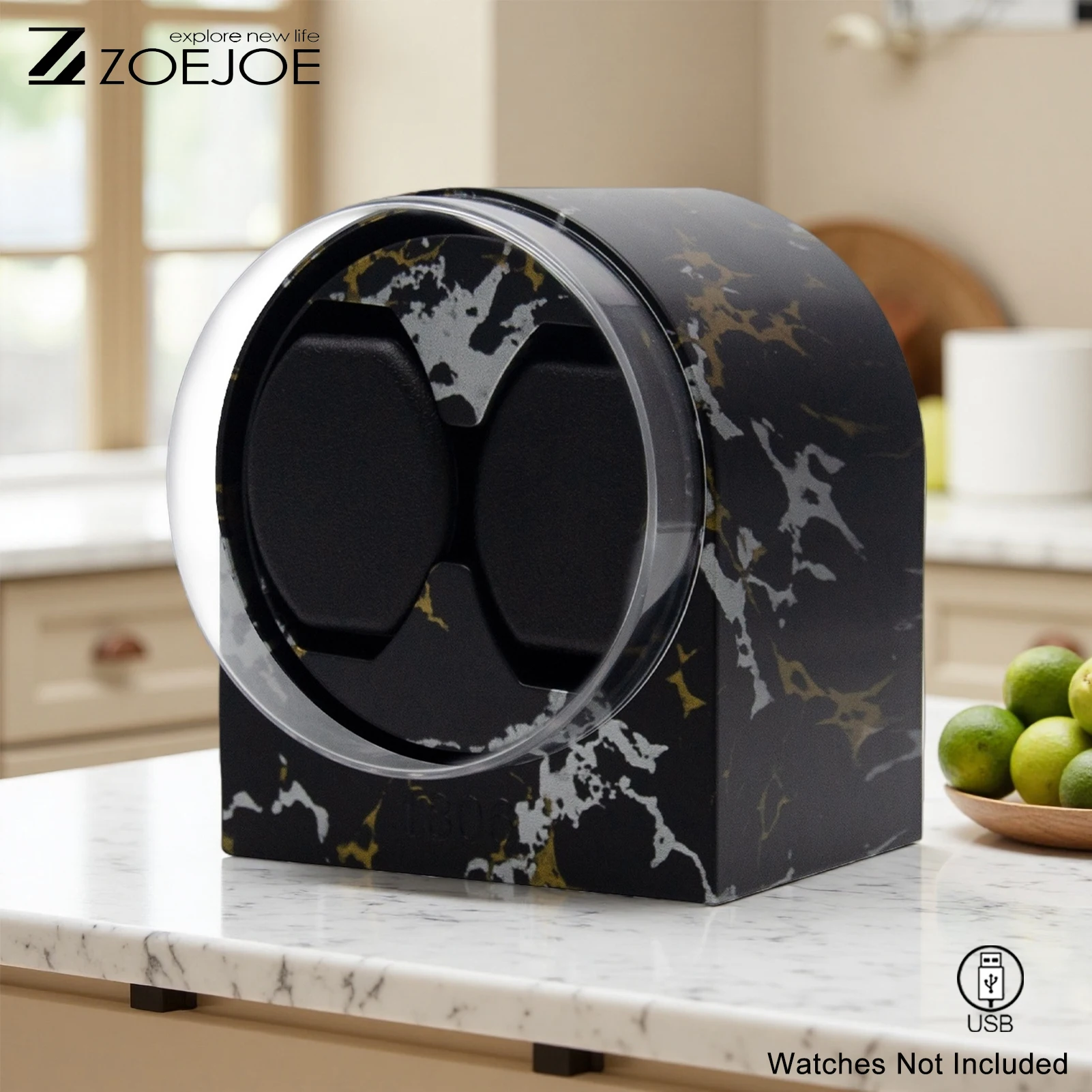 

ZOEJOE Watch Winder 2 Slot Usb Cable Quiet Motor Watch Storage Case Fit Men's and Women's Watches Birthday Gifts For Friends
