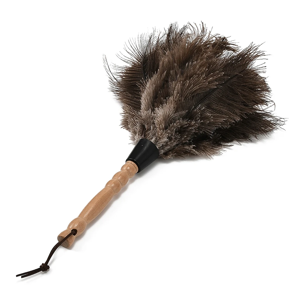 1x Ostrich Feather Duster, Auto Home Cleaning Dust Removal Tool, Soft Feather Duster Brush Car Cleaner