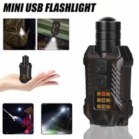 Rechargeable Powerful EDC Flashlight Portable Zoomable Floodlight with Tail Strong Mini Camping Waterproof Lantern for Hiking