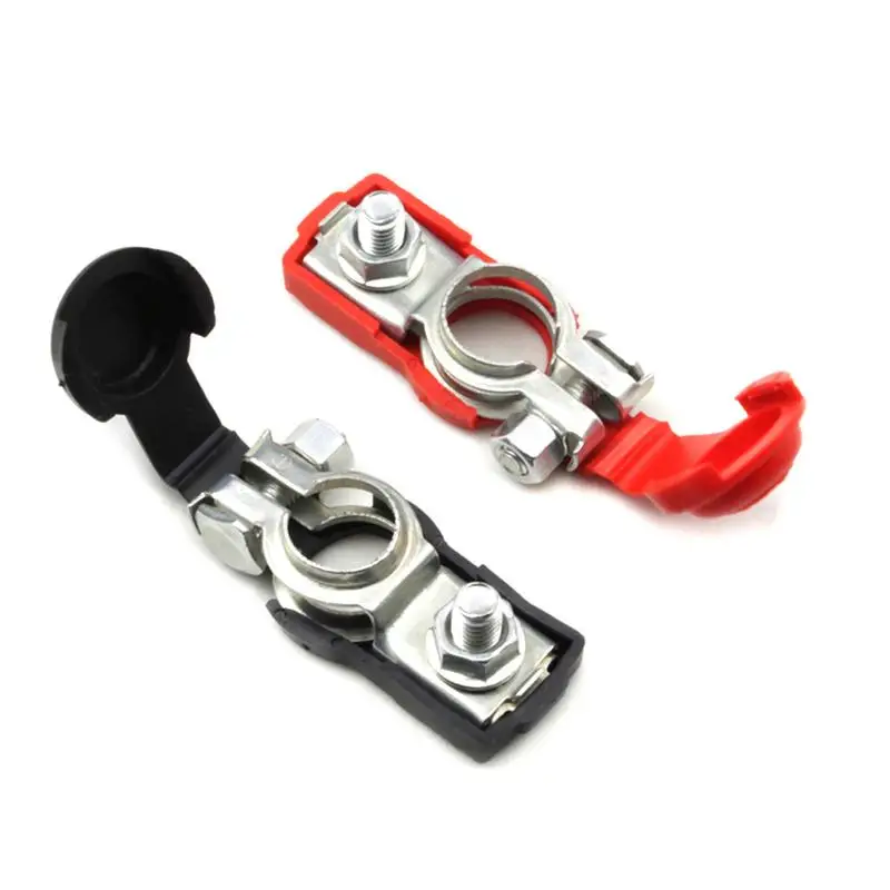 

2PCS Automotive Car Boat Truck Battery Terminal Clamp Pile Metal Connector Clip Positive Negative Vehicle Terminal Battery