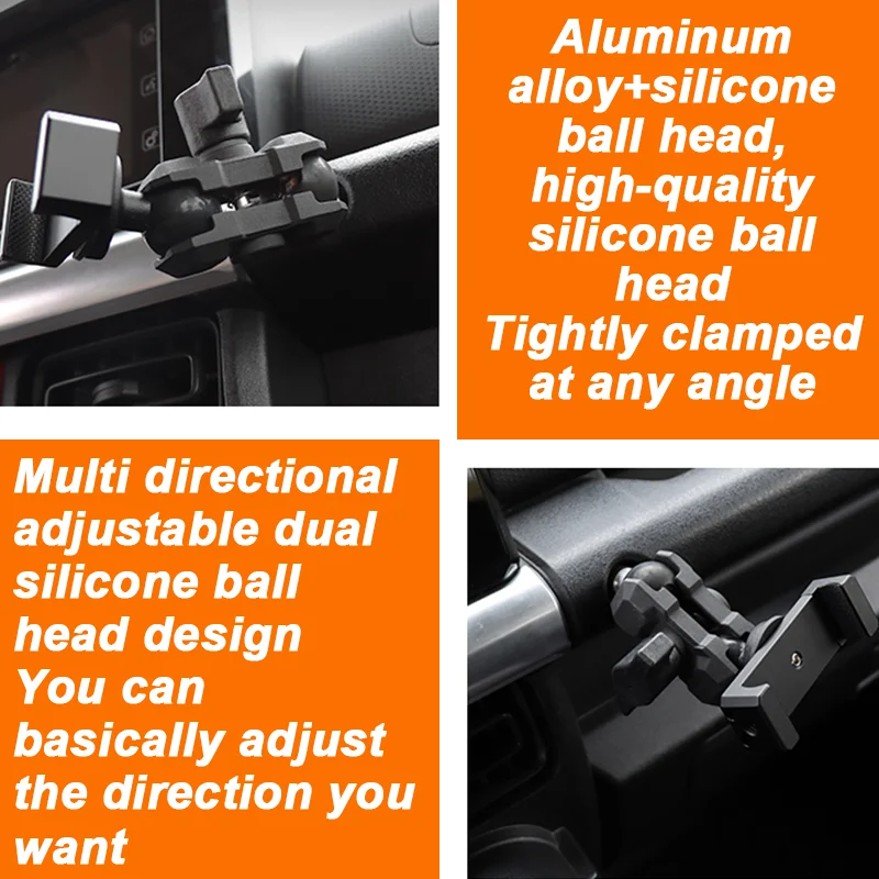Alloy Auto Mount Mobile Phone Holder Cell Stand Decorative Cover Trim Fit for Suzuki Jimny 2019-2025Interior Accessories - view 3