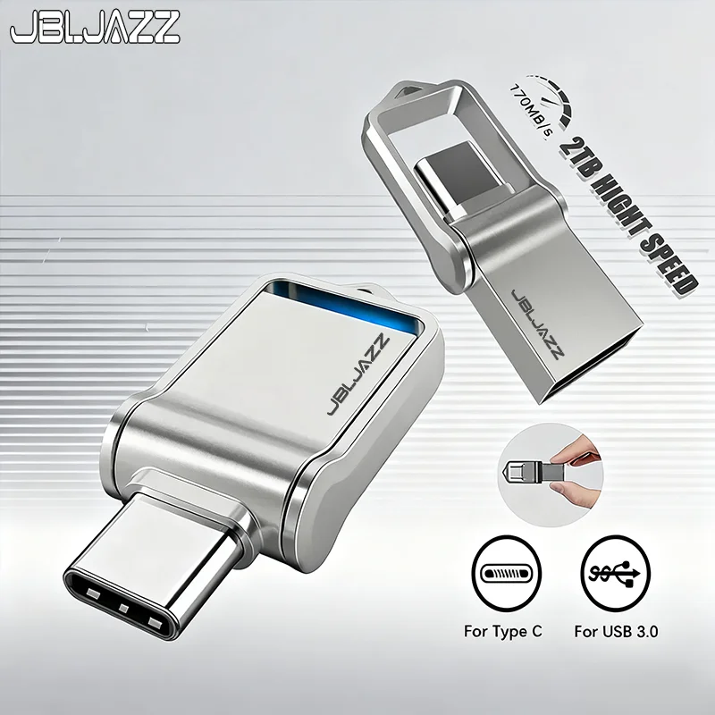 Mini Pendrive de alta velocidad OTG USB 512GB Tipo-C 128GB 64GB Unidad Flash Metálica Portátil 256GB envío directo
