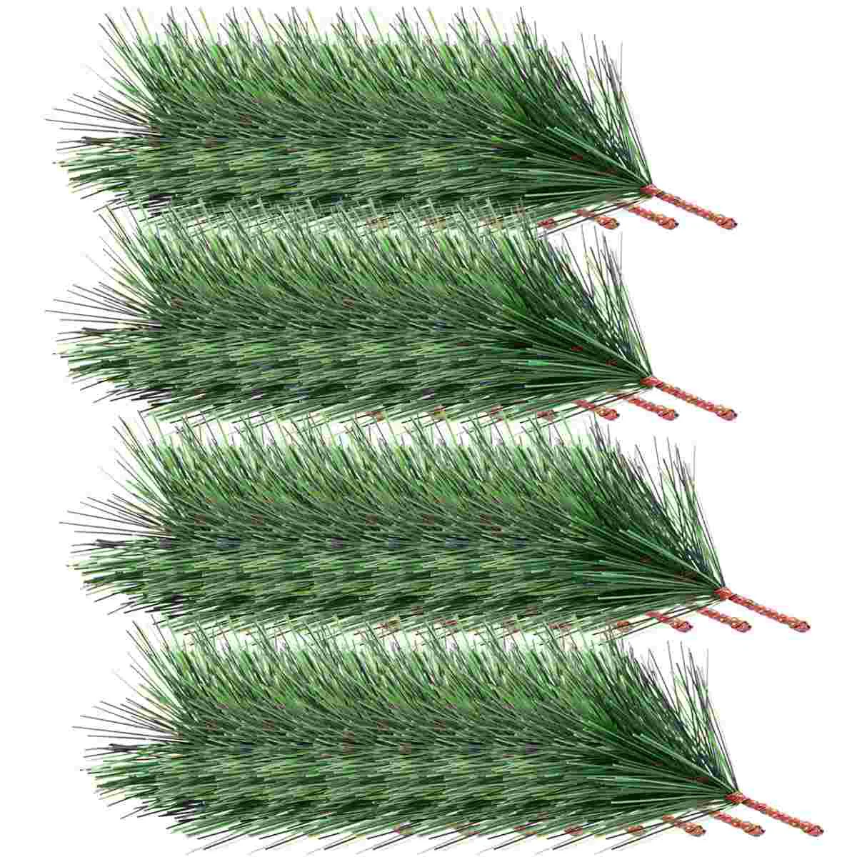 30 Pcs Plastic Pvc Pine Needles Festive Branches DIY Bouquet Accessories Artificial Flower Christmas Colorfast