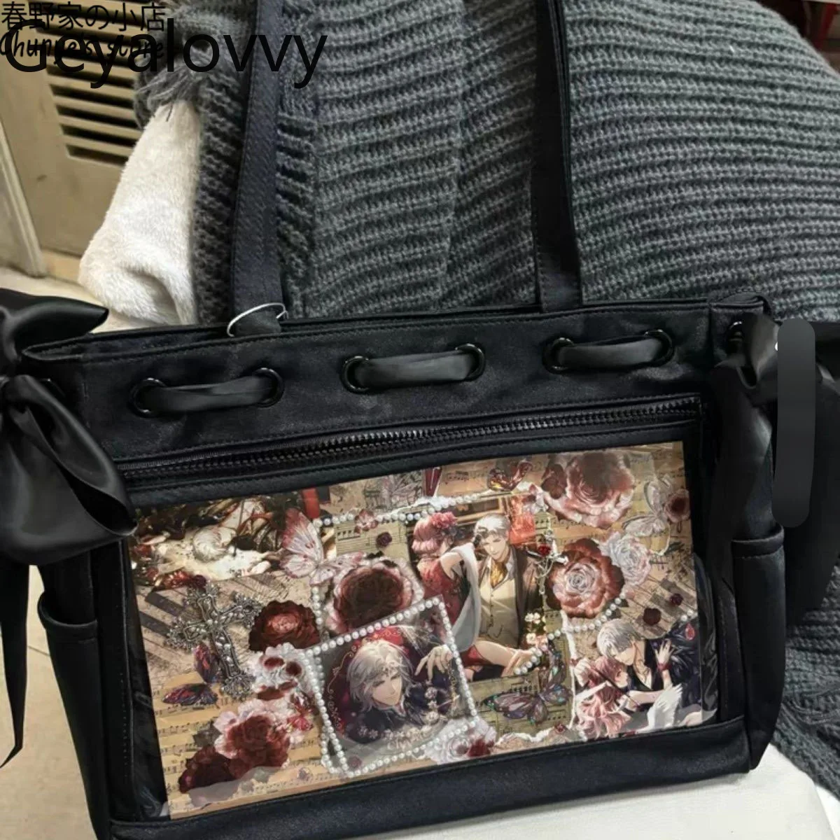 

Casual Handbags for Lady Sweet Original Single Shoulder Satin Tote Bag Large Capacity Ribbon Bow Double-Sided Women's Bags