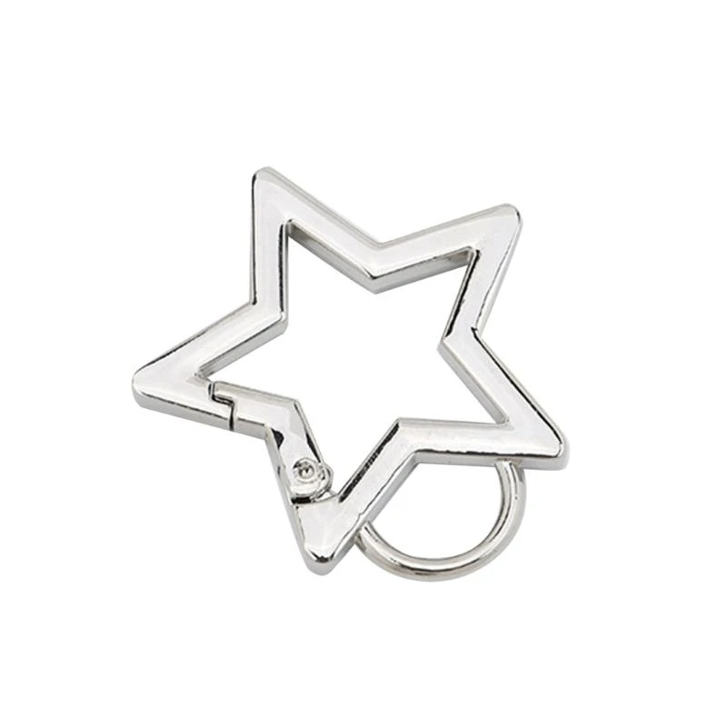 XA6H Star Keychain Clip Mini Small Carabiner,Stainless Steel Durable Quick Release Auto Locking D-Shape Spring
