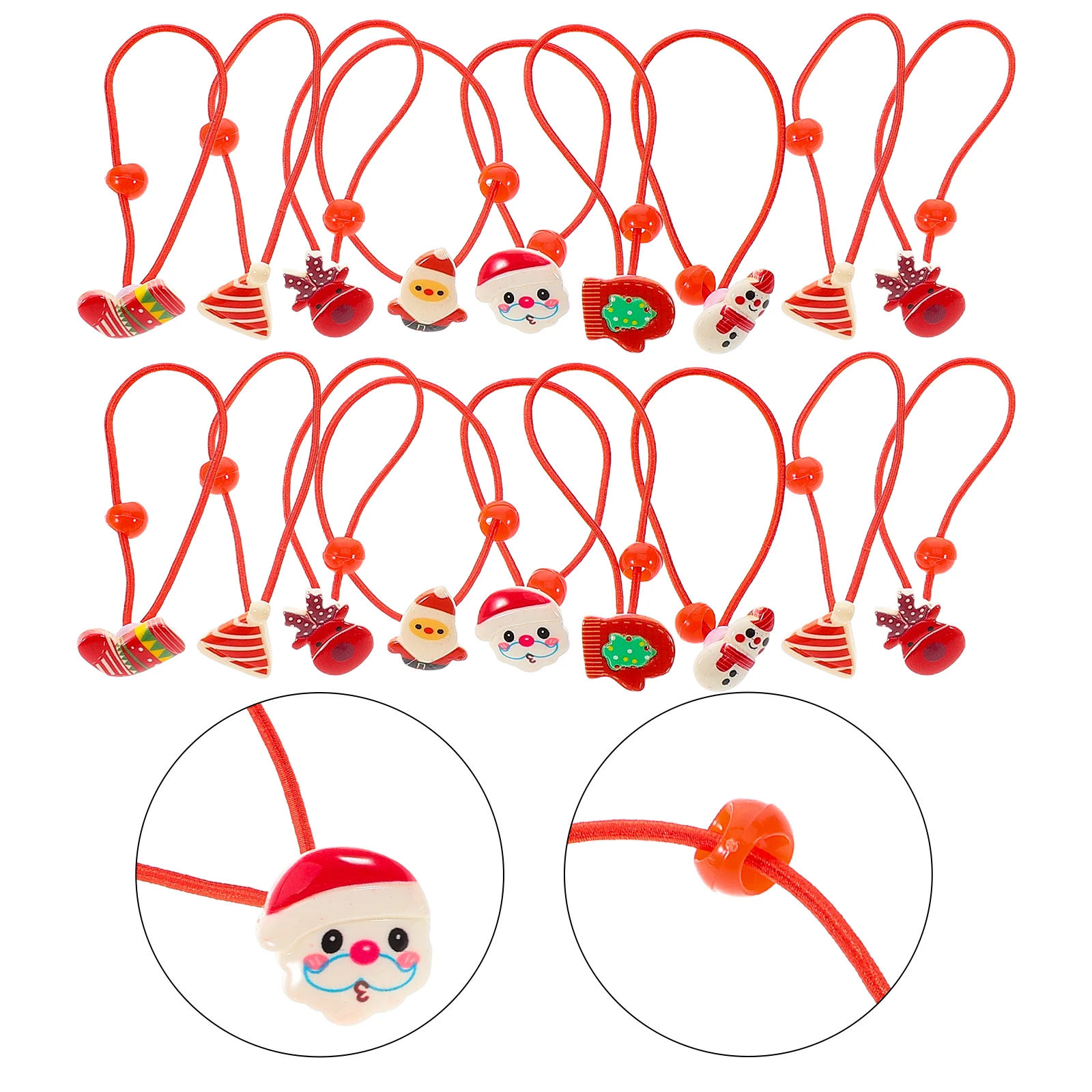 

20 Pcs Children Hair Ties Christmas Elastic Ponytail Holders Kids Girl Ribbons Decorative Resin Quality Newborn Toddler Baby
