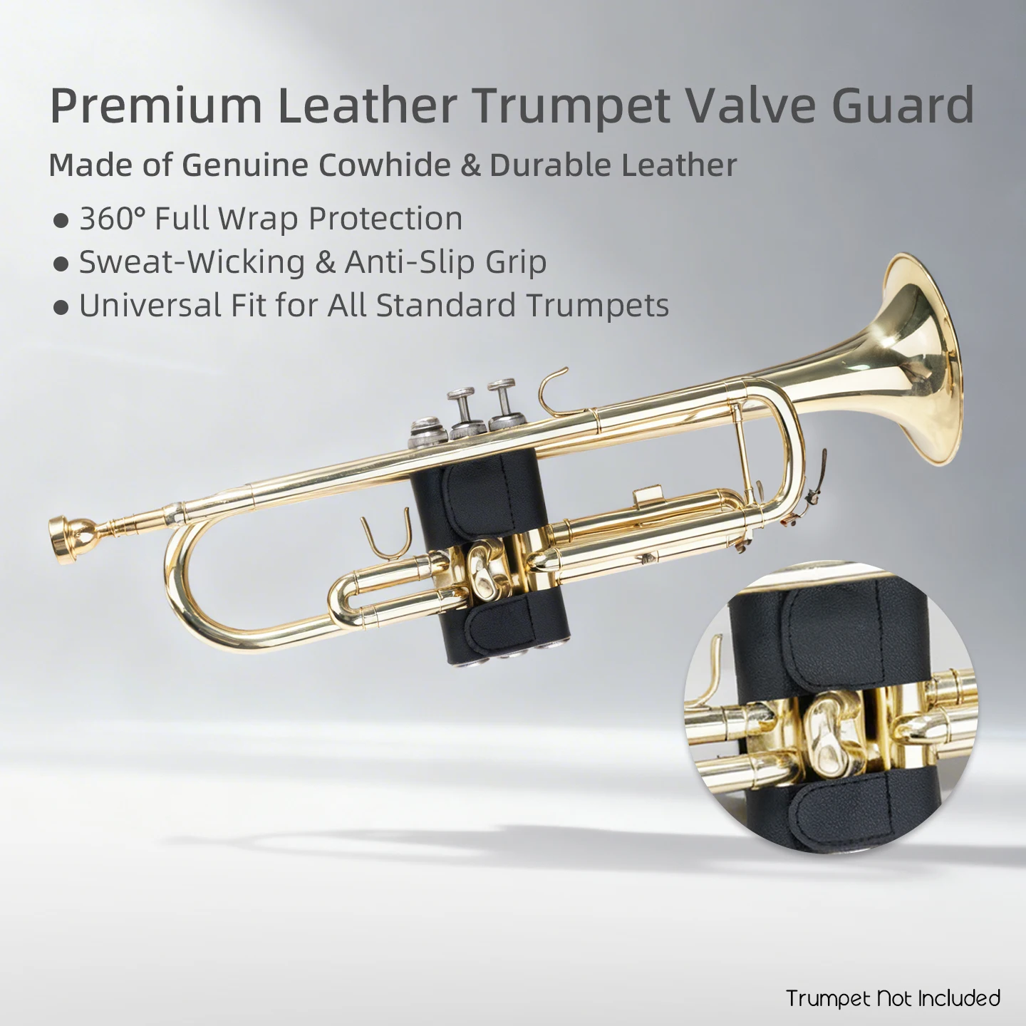 

Universal B-Flat Trumpet Instrument Glove Protector for Piston Area, Protects Against Sweat Damage, Suitable for Long-Term Use