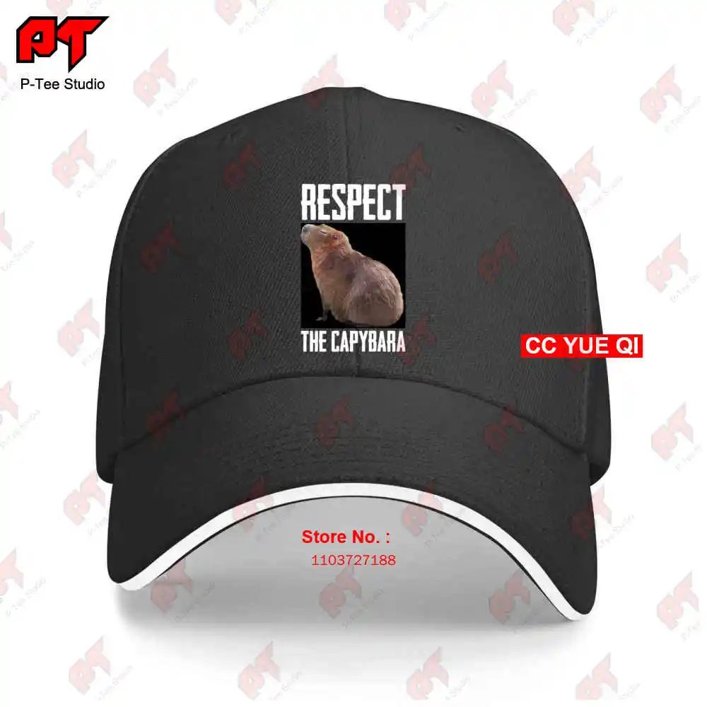 Respect The Capybara Funny Rodent Capibara Photo Baseball Caps Truck Cap 4LXW