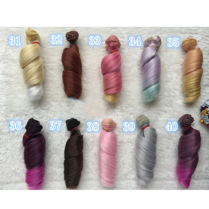 Fashion 15cm DIY Mini Tresses Doll High-Temperature Material Straight Hair Wig For BJD Synthetic  Doll Accessories