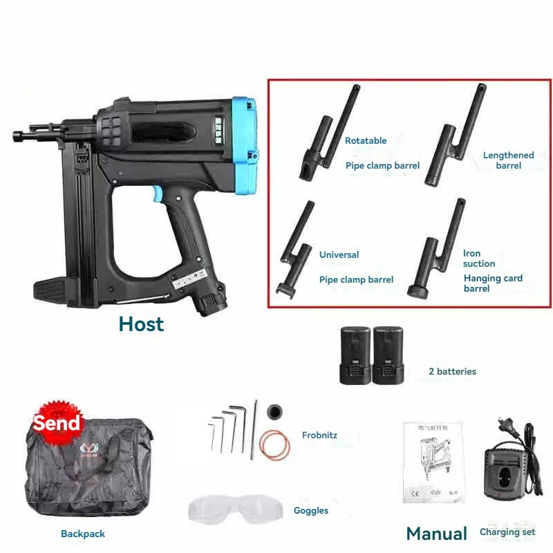 

GSR40 Pneumatic Nail Nailer 7.2V Lithium Battery Gas Nailer Steel Air Stapler Pneumatic Tools For Frame And Trunking