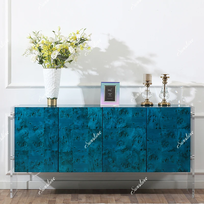 Modern simple decorative cabinet light luxury porch cabinet foyer entry door shoe cabinet acrylic bird's eye wood