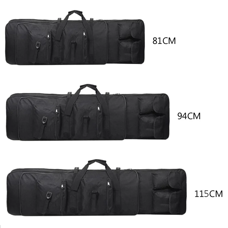 Bolsa de caza táctica de 81cm, 94cm y 115cm, bolsa de transporte cuadrada para Rifle Airsoft con correa para el hombro, funda protectora para pistola, mochila de nailon