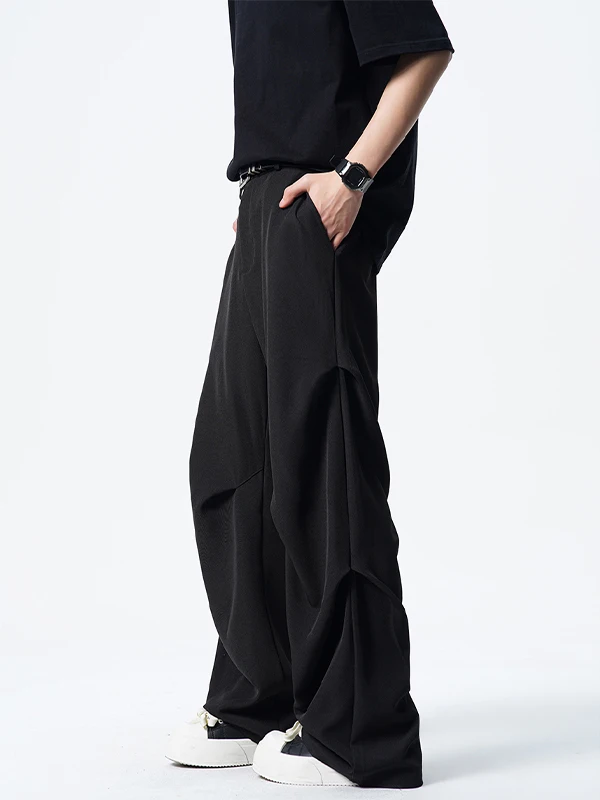 Ice Silk Men's Casual Pants Summer Thin High-End Feeling Student Trendy Versatile Micro Flare INS Formal Men's Pants