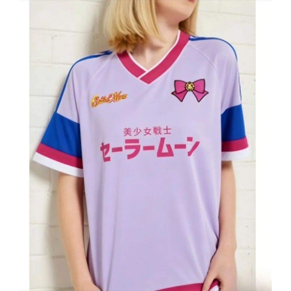 

2026 Summer Sailor Moon Print T-shirt Breathable Casual Quick Dry Comfortable Football Training Short Sleeeve for Adult & Kids
