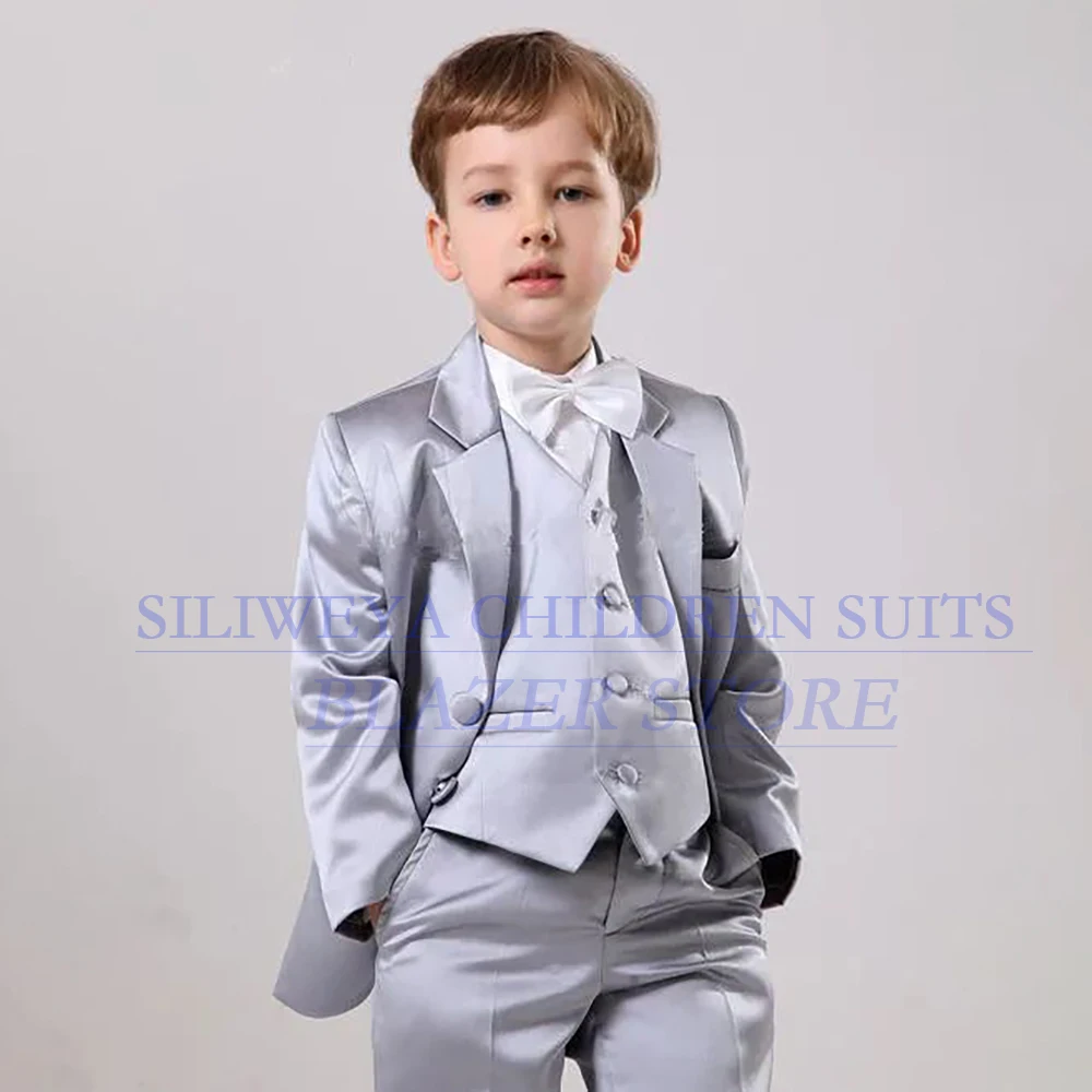 

Customzied Children Clothing Sets for Wedding Formal Single Breasted Notch Lapel Outfits Elegant 3 Piece Jacket Pants Vest