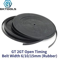 GKTOOLS 2MGT 2M 2GT Open Synchronous Timing belt width 6/9/10/15mm Rubber Samll Backlash GT2 2GT-6/2GT-9/2GT-15 3D printer