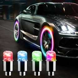 Universal Wheel LED Light Car Motorcycle Bike Neon Valve Cap Lamp Tire Hub Colorful Flashing Lights Night Neon Bulb Decor