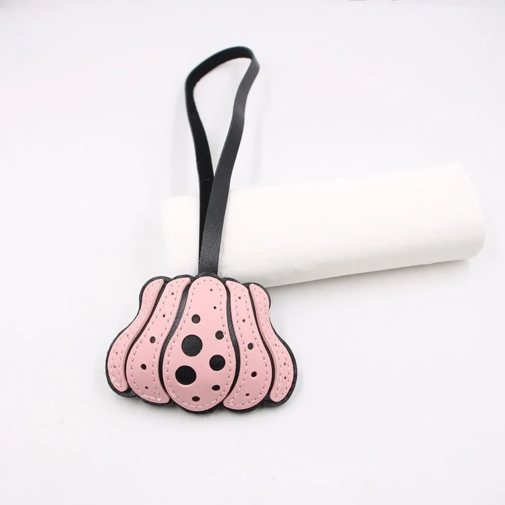 Gift Solid Color Pumpkin Keychain Polka Dot Charm Halloween Bag Pendant Key Ring Leather Beg Accessories Men