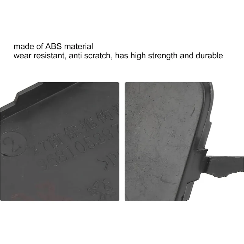 Car Front Rear Bumper Tow Black Trailer Eye Hole Cover Flap Bumpers Replacement for Citroen C5 X7 2009-2019 7414XX 7422J0 - view 4