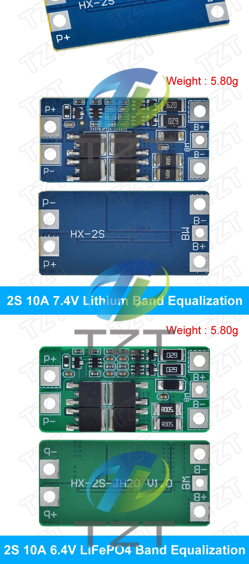 1/5PCS BMS 2S 3,2 V 3,7 V 10A LiFePO4/Lithium-Batterie Ladung Schutz Bord 6,4 V 7,2 V 18650 32650 Batterie Packs Mit Balance – Detail 6