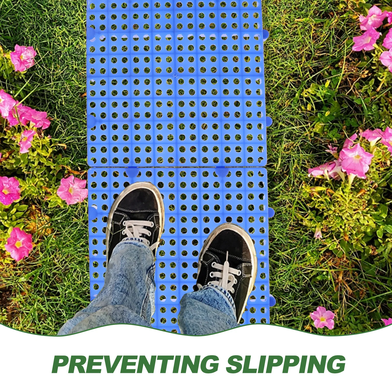 

4 шт., блокирующая пластиковая напольная плитка, уличный двор, напольные коврики для сращивания на палубе, нескользящий садовый пол для двора, балкона, легко