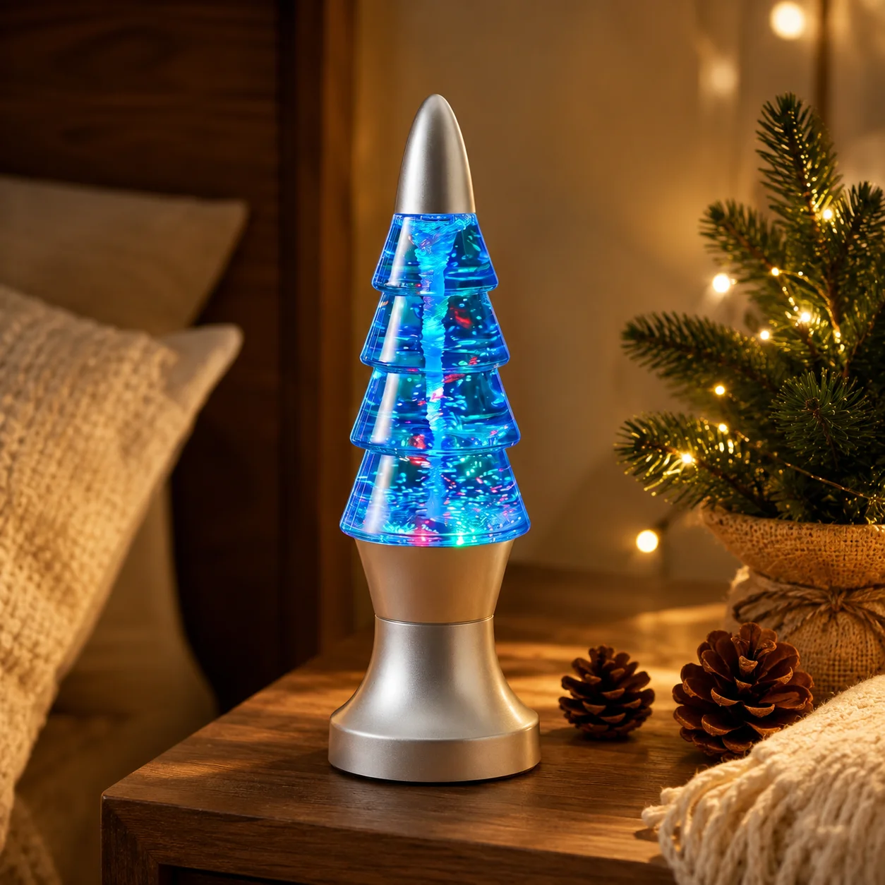 LED Water Vortex Lamp Color Changing Night Light Tornado Motion Desktop Table Lamp Bedroom Bedside Stress Relief Decor