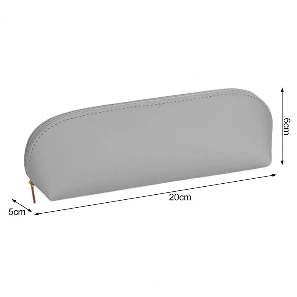 Estuche de cuero PU para lápices, bolsa de cosméticos, estuches escolares de arte Simple, brochas de Estuche para maquillaje para niñas, Mini Estuche Escolar de 17x5x4cm