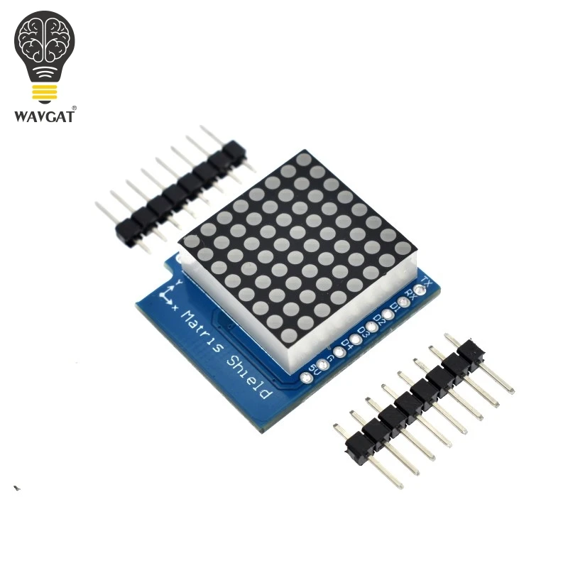 WAVGAT Matrix LED Shield V1.0.0 For WEMOS D1 Mini Digital Signal Output Controller Module 8 X 8 Dot Board Control