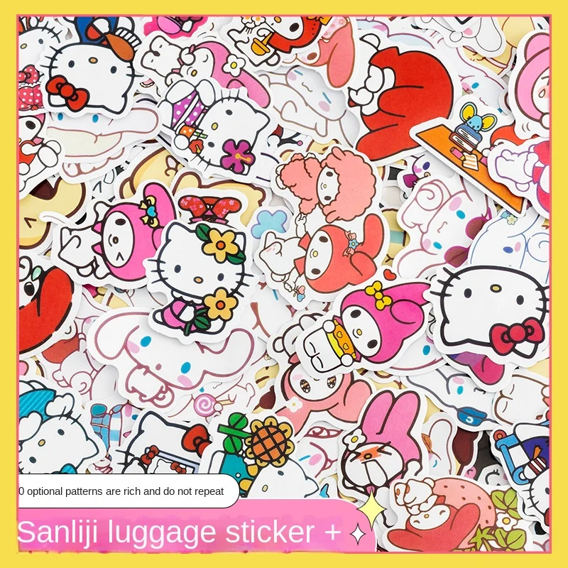 

MINISO Sanrio Decorative Sticker Kuromi Handbook Sticker Children's Cartoon Cute Waterproof iPad Luggage Phone Cartoon Sticker