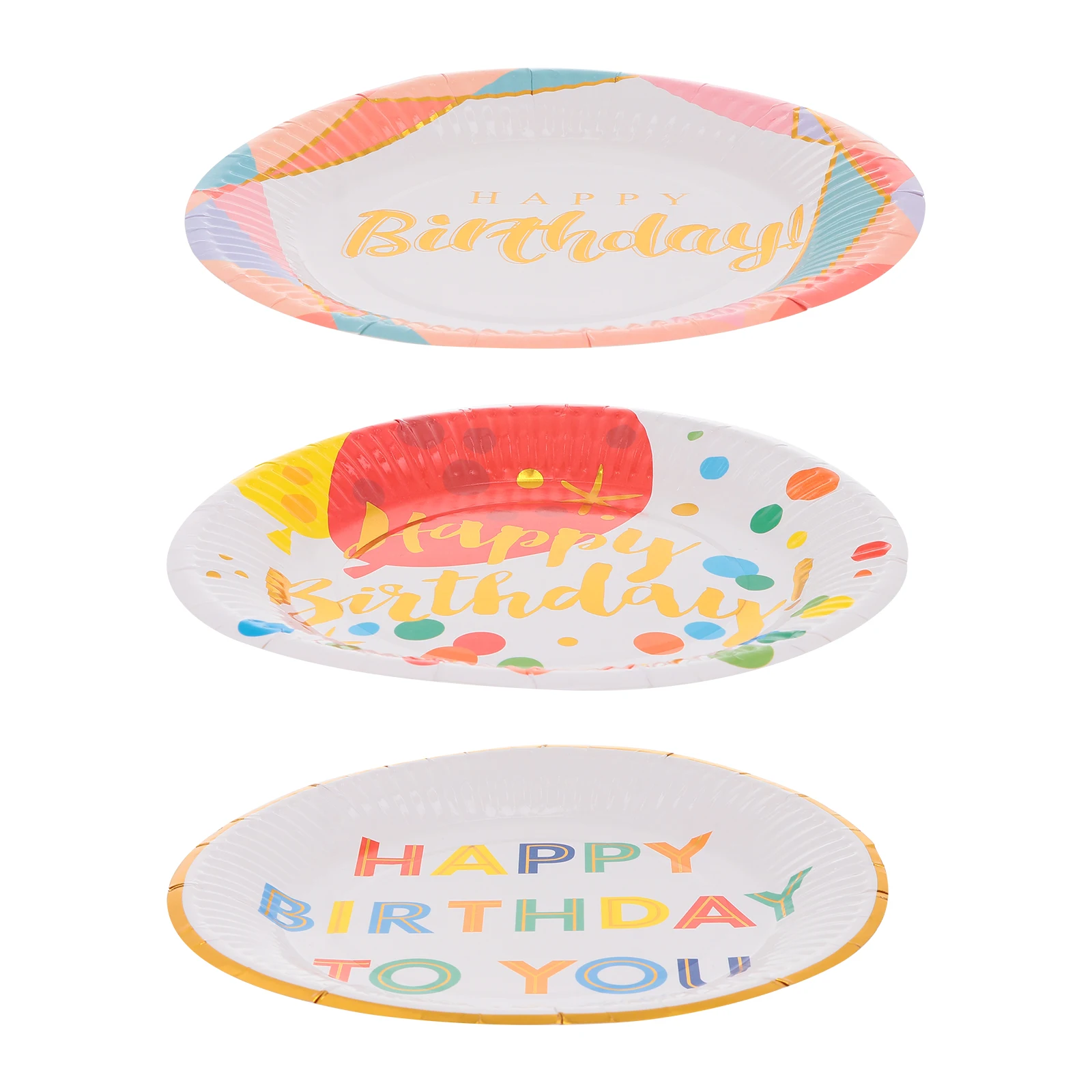 

30pcs Birthday Party Paper Plates 7 Inch Round Disposable Cake Serving Food Grade Safe Environmental Child Decorative