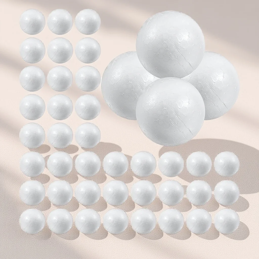 

100Pcs Foam Craft Balls White Solid Polystyrene Round Spheres 3Cm for Wedding Party Decoration DIY Painting Glue Cutting