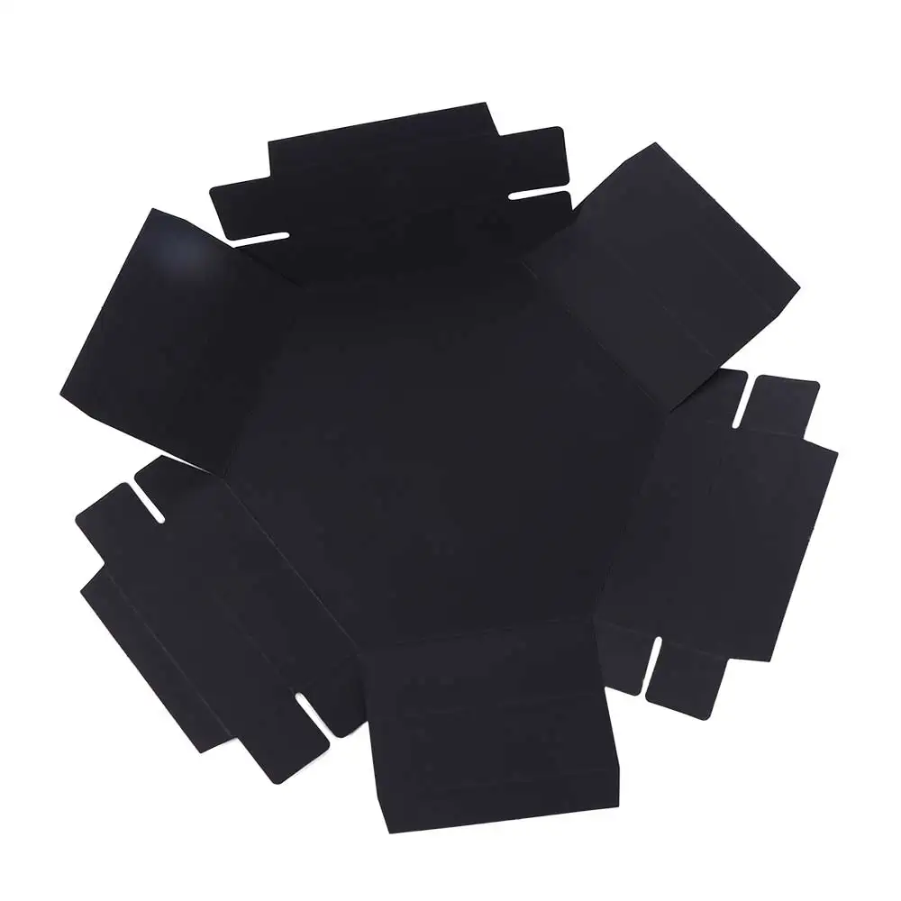 Paper Explosion Photo Album Gift Box Self-adhesion Black Multi-layer Hexagonal Explosion Box Scrapbook Handmade
