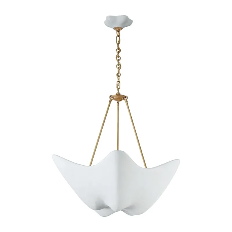 Wind ancient all copper gypsum chandelier villa living room dining room bedroom designer main lamp