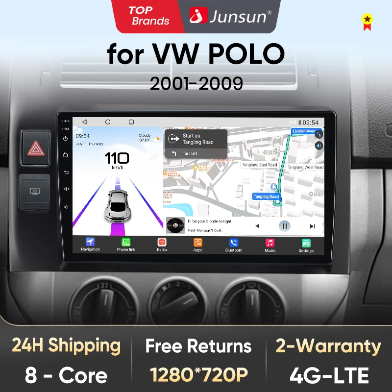 Junsun Android13 Qualcomm 8 Core Wireless CarPlay for Apple Android auto Car Radio For Volkswagen