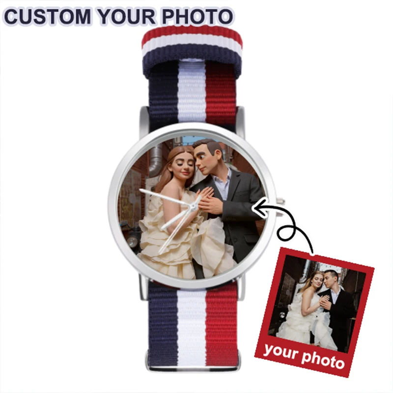 عشاق مخصص صور ووتش DIY صورة شعار ساعات الكوارتز طباعة صورة على ساعة معدنية الطلب أبدا تتلاشى هدية فريدة للأزواج #1