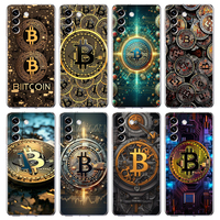 Bitcoin Transparent Cover for Samsung Galaxy S24 S23 S22 S20 S21 FE Ultra S24 S23 S10 S9 Plus 5G Soft TPU Phone Case Capas Bags